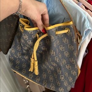 Blue Denim And Yellow DB Bucket Bag